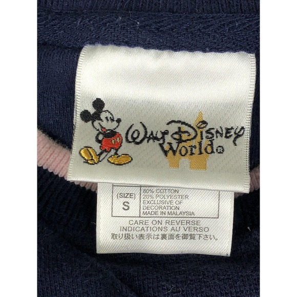 Disney Mickey Mouse Sweatshirt Adult Small Navy Blue Crewneck Graphic Pullover - Picture 4 of 8
